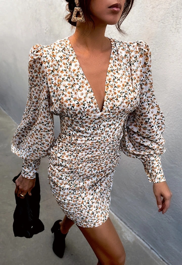 Sexy Floral Print Women Mini Dresses
