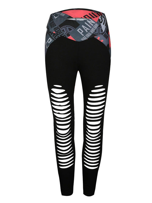 Sexy Letter Design See Through Yoga Leggings