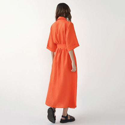 Casual Summer Cotton Linen Long Romper Dresses