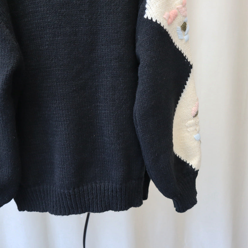 Vintage 3D Knitting Design Women Knitting Overcoats