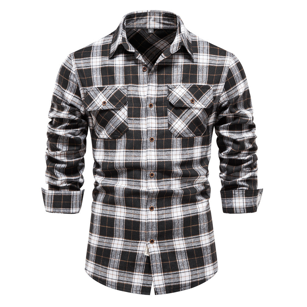 Fall Plaid Long Sleeves Shirts for Men