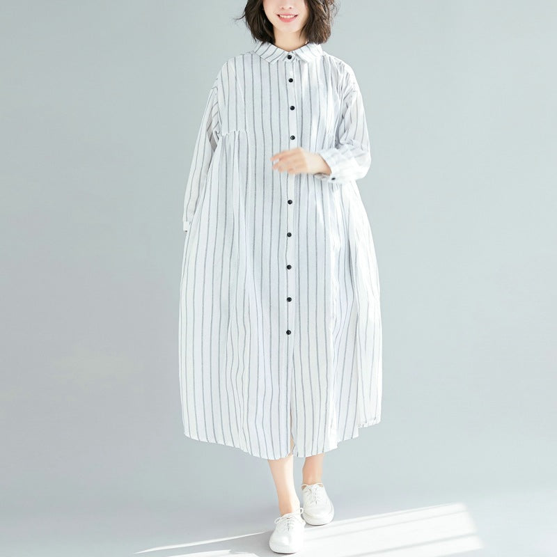 Linen Women Plus Sizes Long Shirts