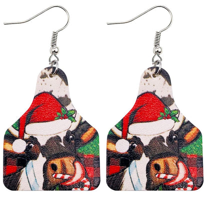 Christmas Vintage Animal Print Earrings 2 Sets
