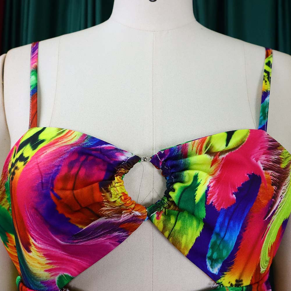 Sexy Floral Print Summer Long Holiday Dresses