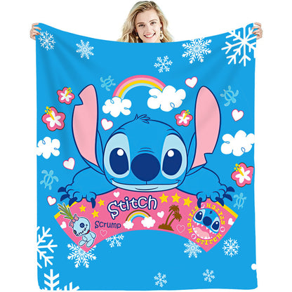 Cartoon Design Fleece Throw Blankets for Christmas