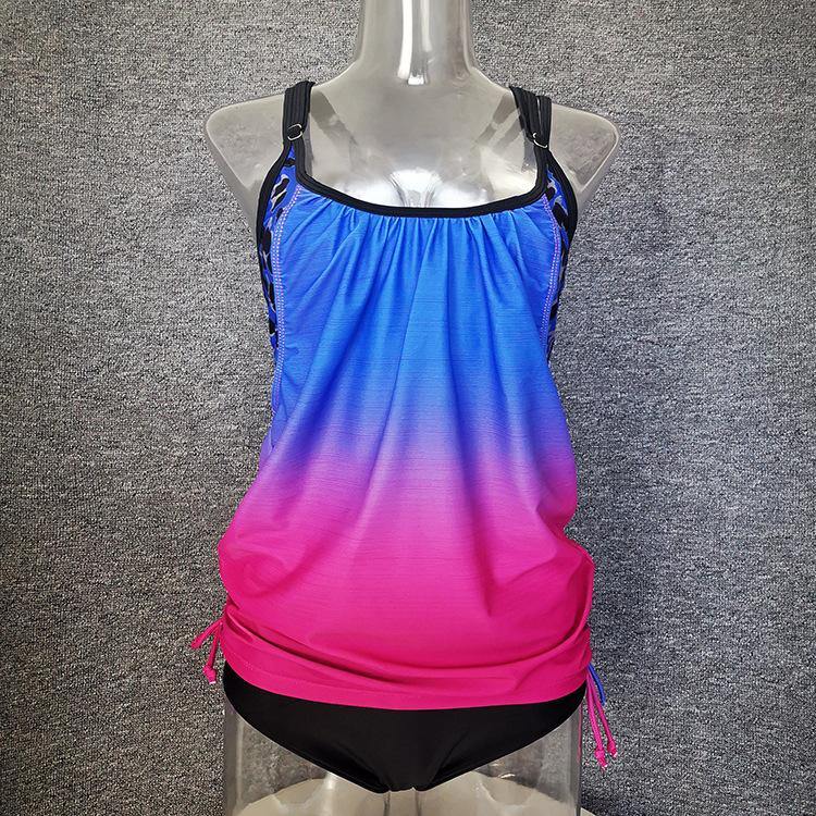 Fashion Conserved Crop Top Tankini Swimsuit-STYLEGOING