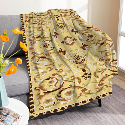 Vintage Boho Fleece Throw Blankets