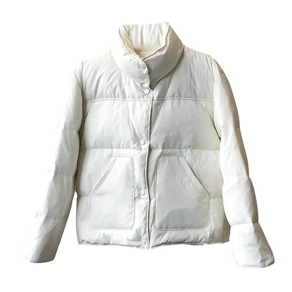 Winter Stand Collar Warm Cotton Short Coats for Women