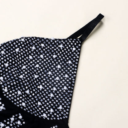 Sexy Women See Through Rhinestone Night Party Dresses-STYLEGOING