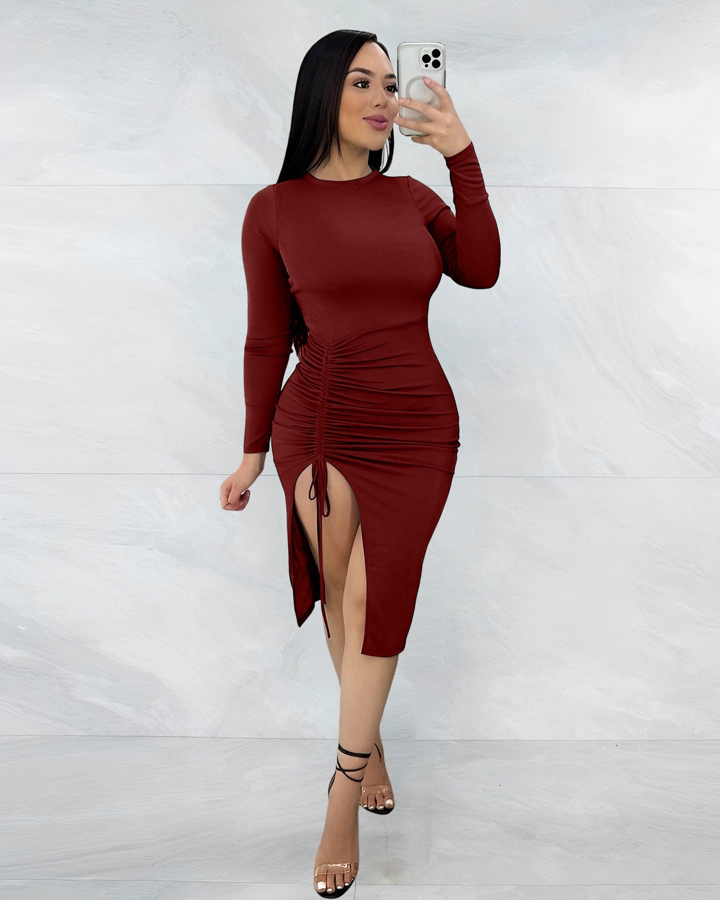 Sexy Drawstring Design Sheath Dresses for Women