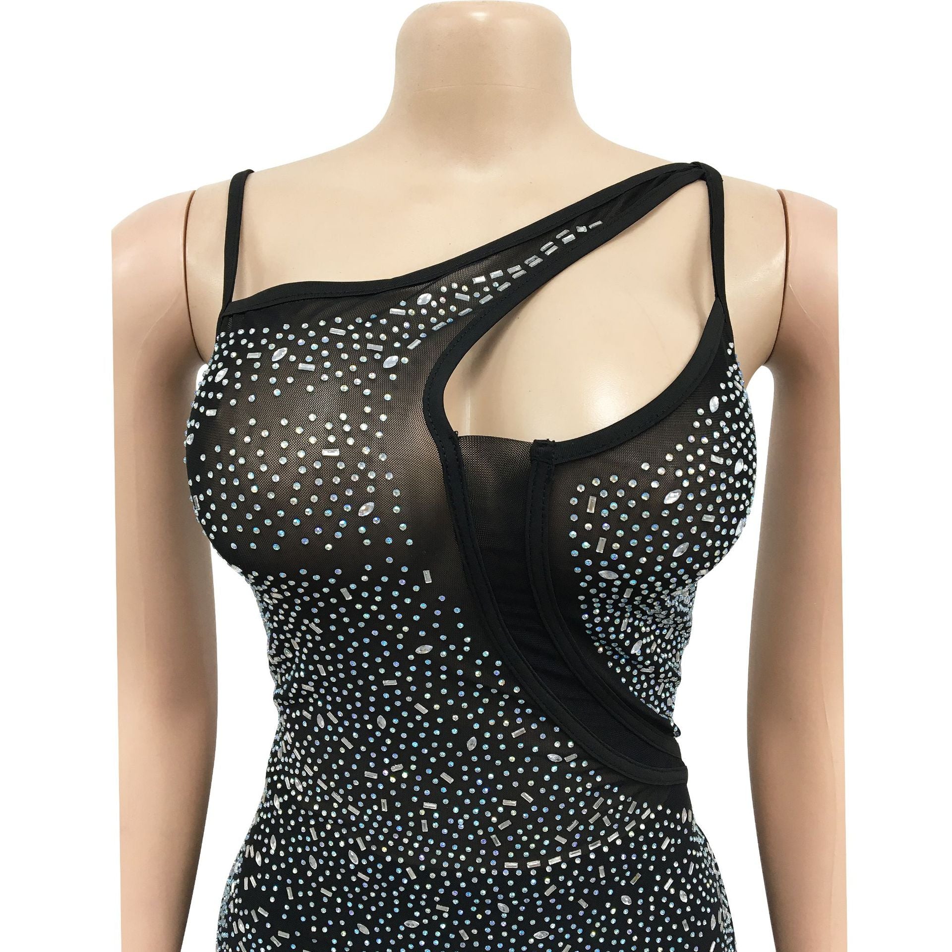 Sexy Diamond Sleeveless Long Evening Party Dresses