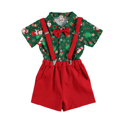 Foraml Merry Christmas Bowknot Boys Shirts and Pants