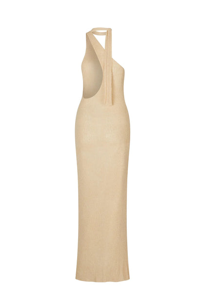Sexy Halter Backless Knitted Long Dresses