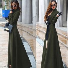 Women Winter Long Plus Size Trenchcoat-STYLEGOING