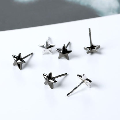 Cute Small Star Design Sliver Earrings Stud