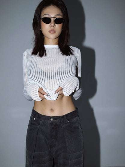 Sexy Breathable See Throught Knitted Tops