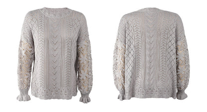 Women Lace Knitting Hollow Out Sweaters