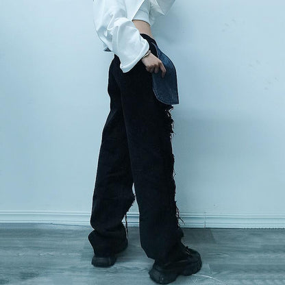 Causal Broken Holes High Waist Demin Pants-STYLEGOING
