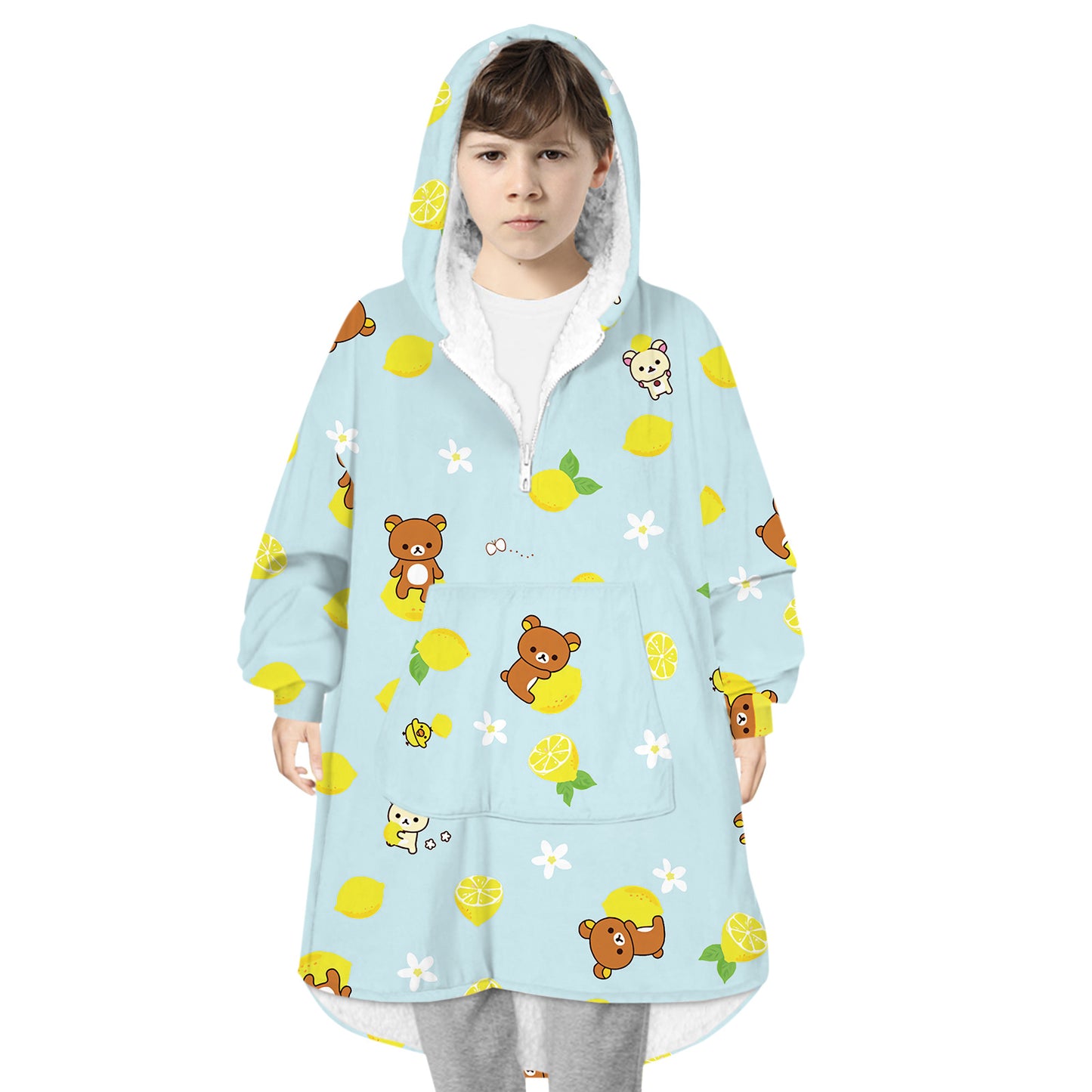 Soft Bee Print Lazy Wearable Watching TV Blanket