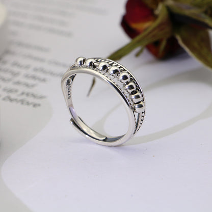 Dot Design Vintage Sterling Sliver Open End Rings