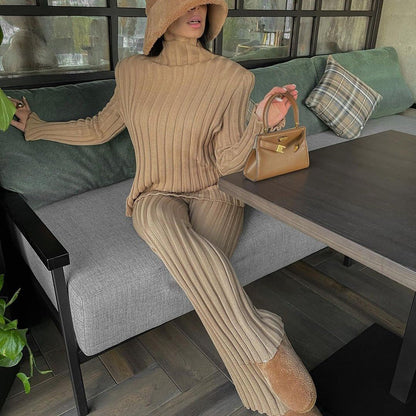 Leisure Women Knitting Two Pieces Sweater Suits