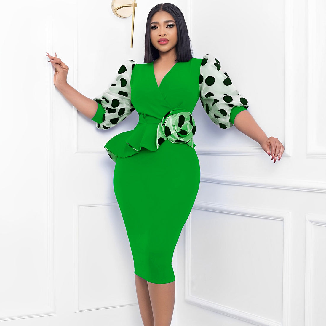 Elegant Puff Sleeves Women Dresses