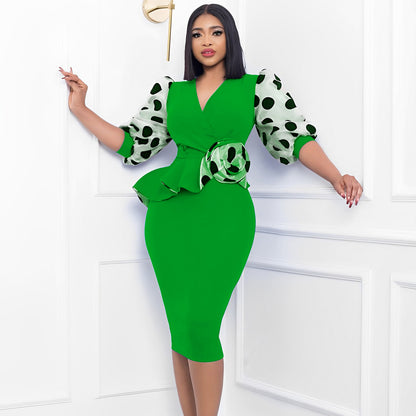 Elegant Puff Sleeves Women Dresses