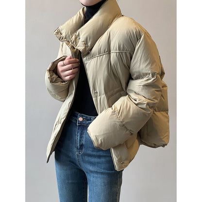 Winter Stand Collar Warm Cotton Short Coats for Women