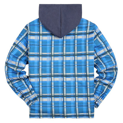 Plaid Winter Hoodies Jacket Outerwear for Men
