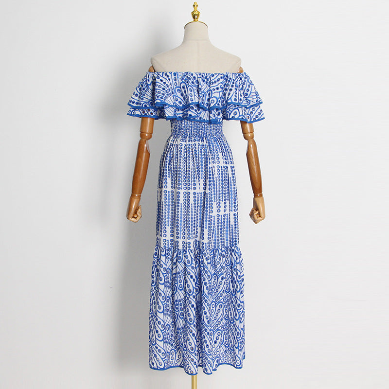 Sexy Off The Shoulder Ruffled Long Dresses