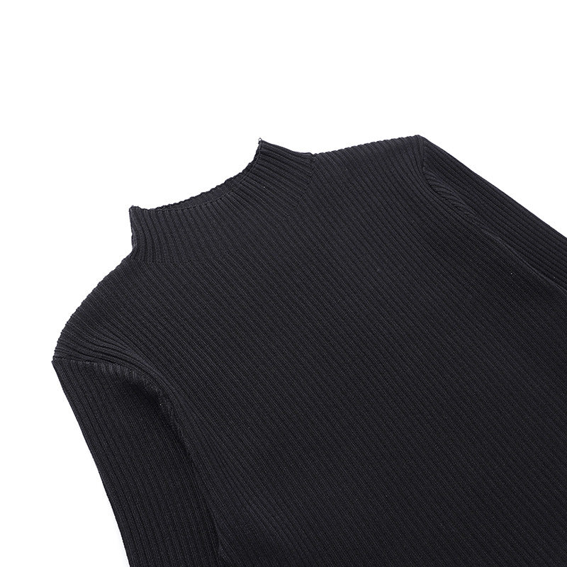 Elegant Turtleneck Short Knitted Tops