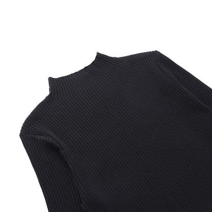 Elegant Turtleneck Short Knitted Tops