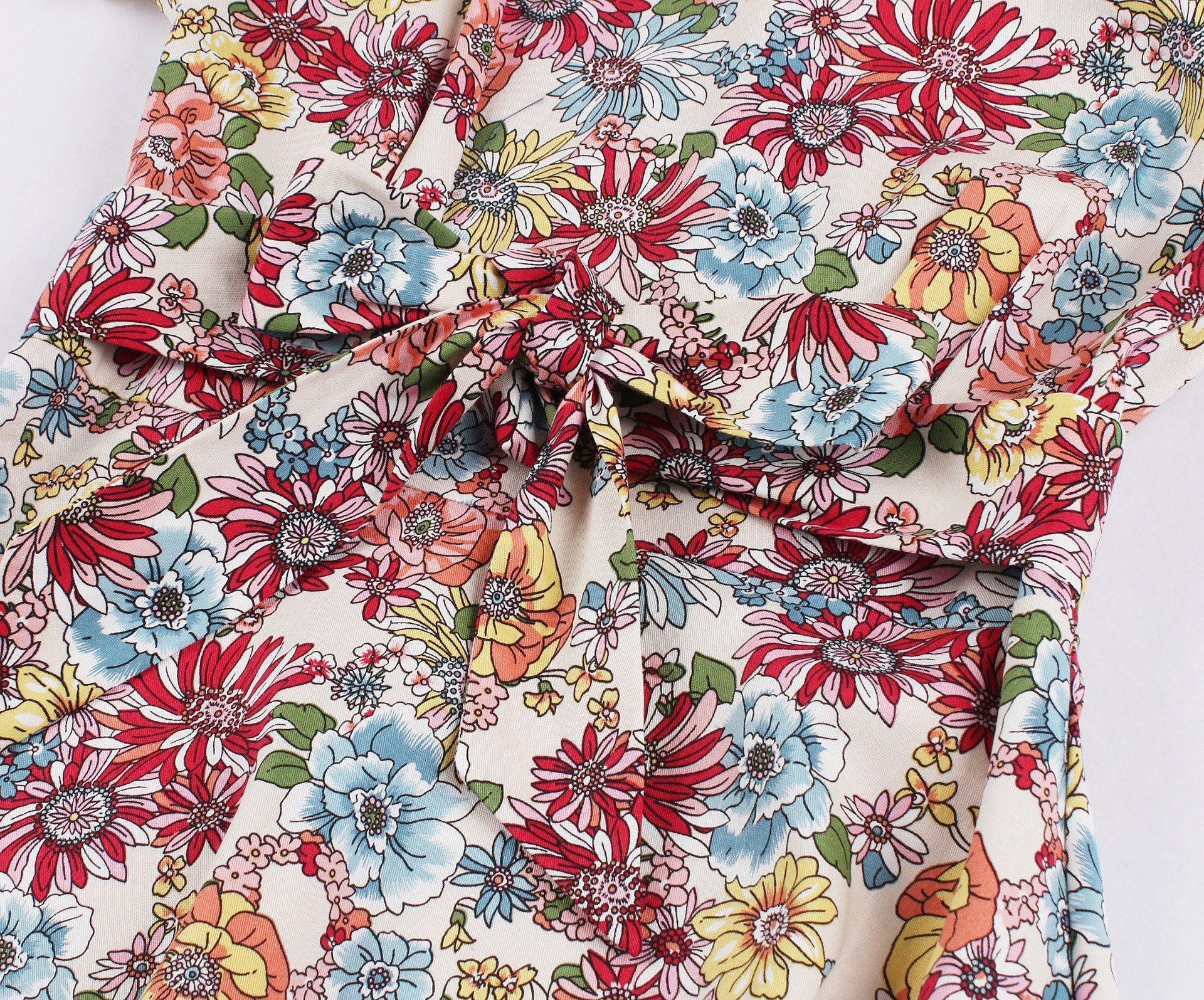 Summer Butterfly Print Short Dresses-STYLEGOING