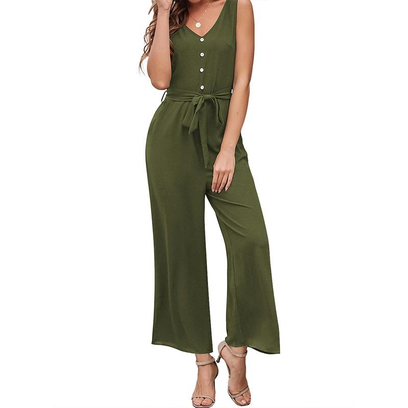 Sexy Cuasual Women Jumpsuits with Belt-STYLEGOING