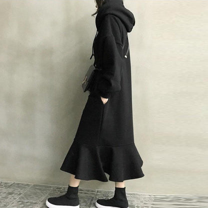 Casual Women Mermaid Long Hoodies Cozy Dresses