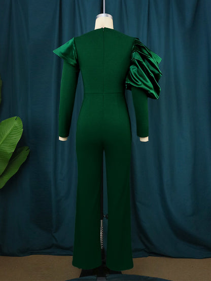Dark Green High Waist Women Jumpsuits for Party