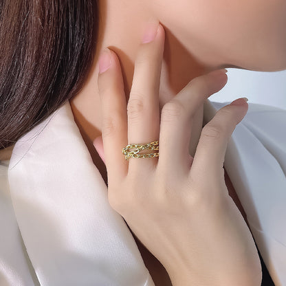 Fashion Bind Chains Silver Rings for Women