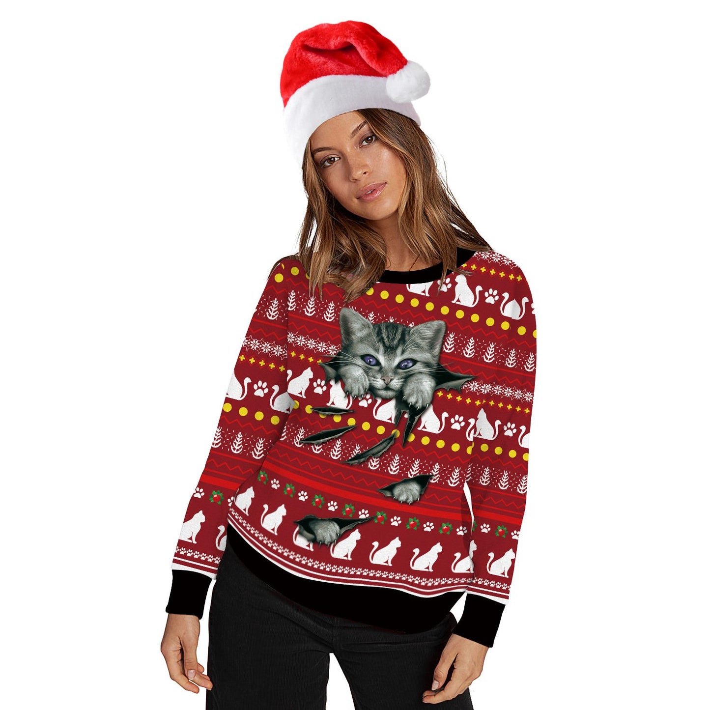 Christmas Cat His-and-hers Hoodies Sweaters