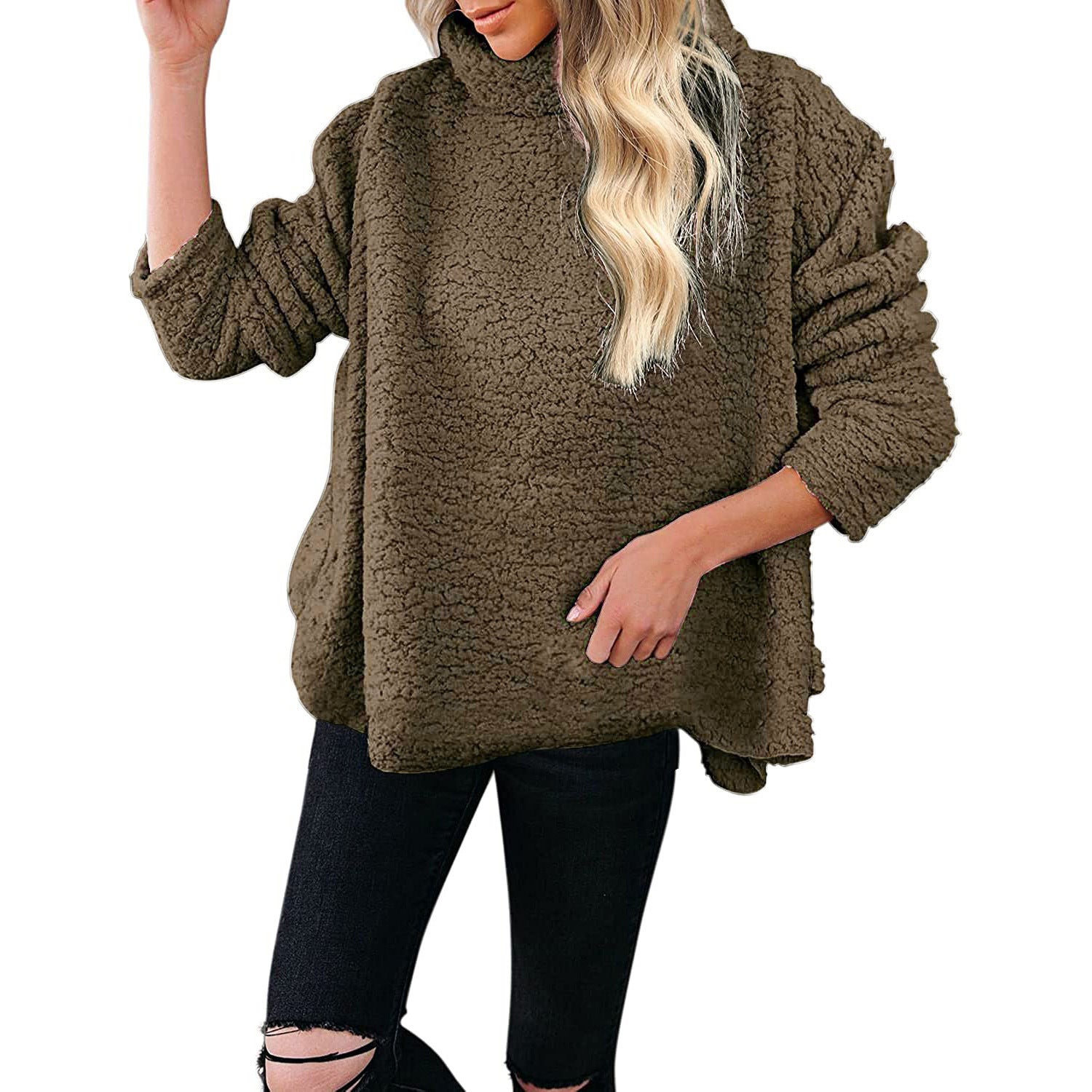 Women Warm Turtleneck Woolen Plus Sizes Winter Sweaters