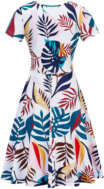 Casual Summer Sunflower Print Daily Women Sun Dresses