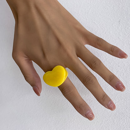 3D Sweetheart Design Acrylic Women Fashion Rings
