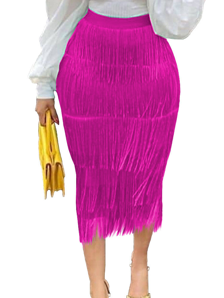 Sexy High Waist Tassels Skirts