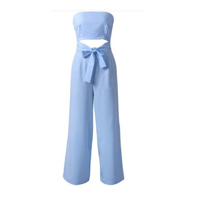 Strapless Bowknot Jumpsuits-STYLEGOING