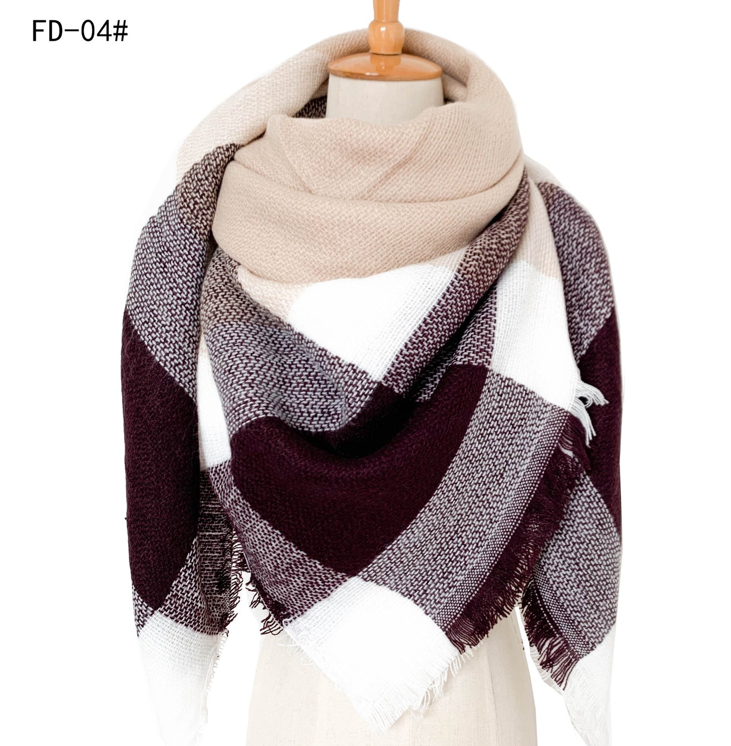 Winter Warm Plaid Scarves for Women