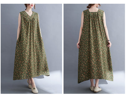 Casual Summer Linen Plus Sizes Sleeveless Dresses