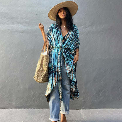 Summer Sun-proof Leaf Print Bikini Cover Ups