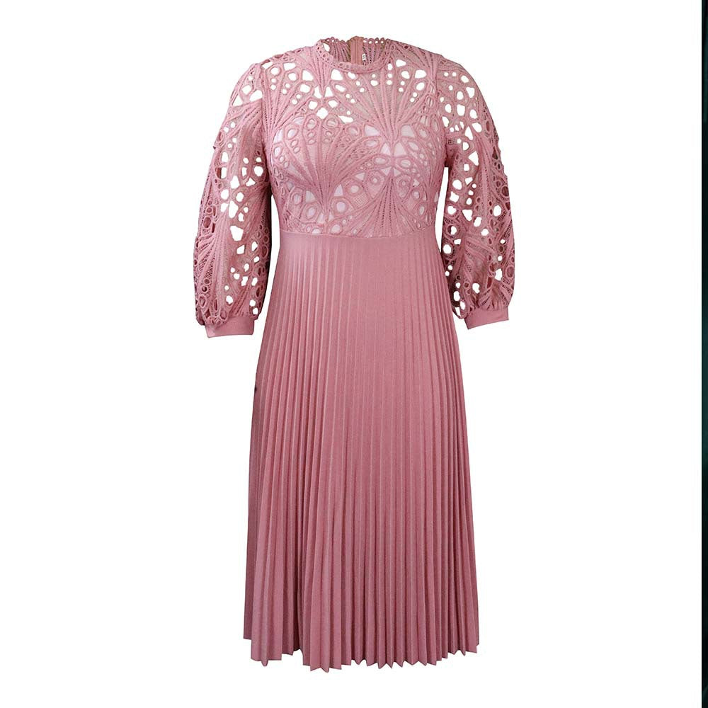 Elegant Hollow Out Plus Sizes Lace Party Dresses