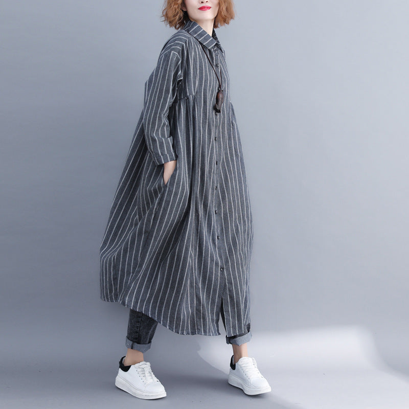 Fashion Linen Plus Sizes Fall Shirts Coats