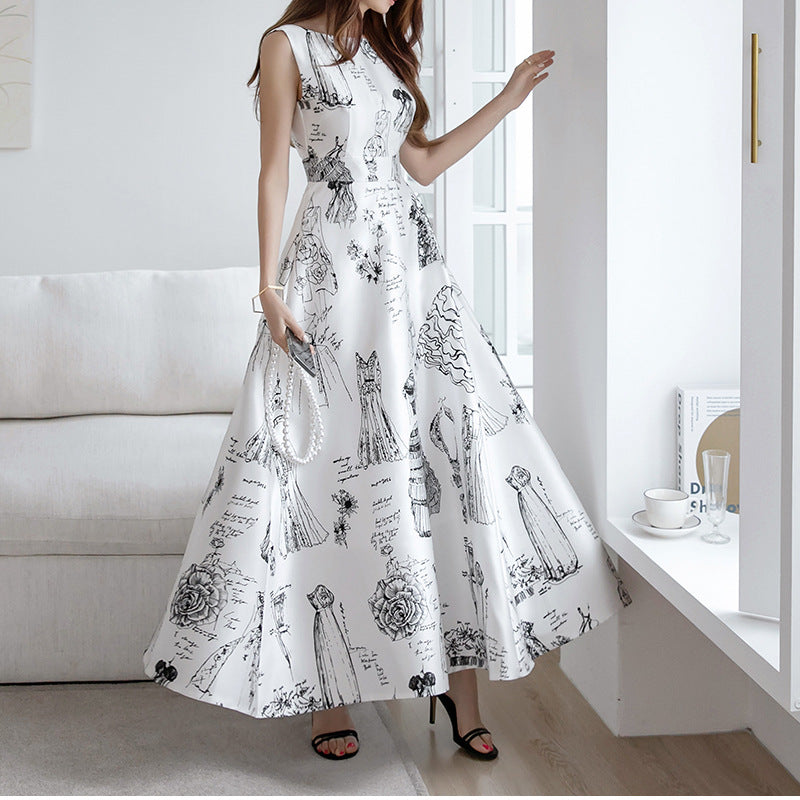 Elegant High Waist Summer Sleeveless Women Long Dresses