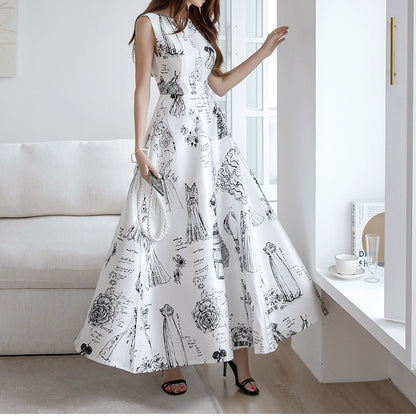 Elegant High Waist Summer Sleeveless Women Long Dresses